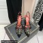Valentino Heel 6cm Rockstud Alcove Slingback Pumps in Mesh and Leather Patent Black 2021