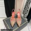 Valentino Heel 6cm Rockstud Alcove Slingback Pumps in Mesh and Leather Patent Nude 2021