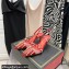 Valentino Heel 6cm Rockstud Alcove Slingback Pumps in Mesh and Leather Patent Red 2021
