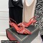 Valentino Heel 6cm Rockstud Alcove Slingback Pumps in Mesh and Leather Patent Red 2021