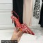 Valentino Heel 6cm Rockstud Alcove Slingback Pumps in Mesh and Leather Patent Red 2021