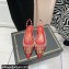 Valentino Rockstud Alcove Slingback Flats in Mesh and Leather Red 2021