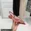 Valentino Rockstud Alcove Slingback Flats in Mesh and Leather Red 2021