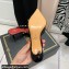 Valentino Heel 6cm Rockstud Alcove Mules in Mesh and Leather Patent Black 2021