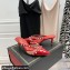 Valentino Heel 6cm Rockstud Alcove Mules in Mesh and Leather Patent Red 2021