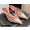 Valentino Heel 6cm Rockstud Alcove Mules in Mesh and Leather Nude 2021