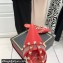 Valentino Heel 6cm Rockstud Alcove Mules in Mesh and Leather Red 2021