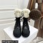 Dior Calfskin and Lambskin Wool D-Major Ankle Boots Black/White 2021