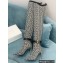 Balmain Heel 9.5cm Raven Thigh-high Boots Knit Black/White with Monogram Strap 2021