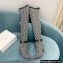 Balmain Heel 9.5cm Raven Thigh-high Boots Knit Black/White with Monogram Strap 2021