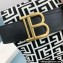 Balmain Heel 9.5cm Raven Thigh-high Boots Knit Black/White with Monogram Strap 2021