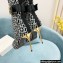 Balmain Heel 9.5cm Raven Thigh-high Boots Knit Black/White with Monogram Strap 2021