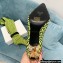 Balmain Heel 9.5cm Raven Thigh-high Boots Knit Green with Monogram Strap 2021