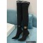 Balmain Heel 9.5cm Raven Thigh-high Boots Knit Black 2021