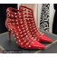 Valentino Heel 10cm Rockstud Alcove Boots in Leather Patent Red 2021