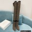Balmain Heel 9.5cm Raven Thigh-high Boots Knit Brown with Monogram Strap 2021