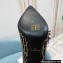 Balmain Heel 9.5cm Raven Thigh-high Boots Knit Brown with Monogram Strap 2021