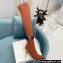 Balmain Heel 9.5cm Raven Thigh-high Boots Knit Orange with Monogram Strap 2021