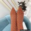 Balmain Heel 9.5cm Raven Thigh-high Boots Knit Orange with Monogram Strap 2021