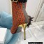 Balmain Heel 9.5cm Raven Thigh-high Boots Knit Orange with Monogram Strap 2021