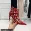 Valentino Heel 10cm Rockstud Alcove Boots in Leather Patent Red 2021