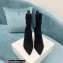 Balmain Heel 9.5cm Stretch Knit Skye Ankle Boots Black With Balmain Monogram 2021