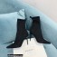 Balmain Heel 9.5cm Stretch Knit Skye Ankle Boots Black With Balmain Monogram 2021