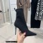 Balmain Heel 9.5cm Stretch Knit Skye Ankle Boots Black With Balmain Monogram 2021