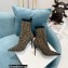 Balmain Heel 9.5cm Stretch Knit Skye Ankle Boots Black/Brown With Balmain Monogram 2021
