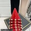 Valentino Heel 10cm Rockstud Alcove Boots in Leather Patent Red 2021