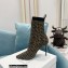 Balmain Heel 9.5cm Stretch Knit Skye Ankle Boots Black/Brown With Balmain Monogram 2021