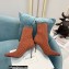 Balmain Heel 9.5cm Stretch Knit Skye Ankle Boots Orange With Balmain Monogram 2021
