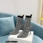 Balmain Heel 9.5cm Stretch Knit Skye Ankle Boots Black/White With Balmain Monogram 2021