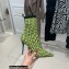 Balmain Heel 9.5cm Stretch Knit Skye Ankle Boots Green With Balmain Monogram 2021