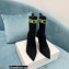 Balmain Heel 9.5cm Stretch Knit Skye Ankle Boots Black/Yellow 2021