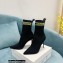 Balmain Heel 9.5cm Stretch Knit Skye Ankle Boots Black/Yellow 2021