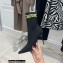 Balmain Heel 9.5cm Stretch Knit Skye Ankle Boots Black/Yellow 2021