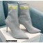 Balmain Heel 9.5cm Stretch Knit Skye Ankle Boots Gray 2021