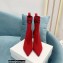Balmain Heel 9.5cm Stretch Knit Skye Ankle Boots Red 2021