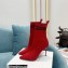Balmain Heel 9.5cm Stretch Knit Skye Ankle Boots Red 2021