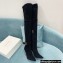Balmain Heel 9.5cm Raven Thigh-high Boots Suede Black 2021