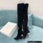 Balmain Heel 9.5cm Raven Thigh-high Boots Suede Black 2021