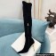 Balmain Heel 9.5cm Raven Thigh-high Boots Suede Black 2021