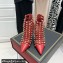 Valentino Heel 10cm Rockstud Alcove Boots in Leather Red 2021