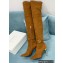 Balmain Heel 9.5cm Raven Thigh-high Boots Suede Brown 2021