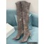 Balmain Heel 9.5cm Raven Thigh-high Boots Suede Gray 2021