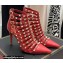 Valentino Heel 10cm Rockstud Alcove Boots in Leather Red 2021