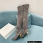 Balmain Heel 9.5cm Raven Thigh-high Boots Suede Gray 2021