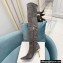 Balmain Heel 9.5cm Raven Thigh-high Boots Suede Gray 2021