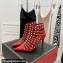 Valentino Heel 10cm Rockstud Alcove Boots in Leather Red 2021